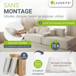 Sofa Coredo mit Cord Bezug & Dekokissen