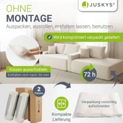 Sofa Coredo mit Cord Bezug & Dekokissen