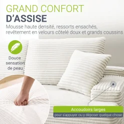 Sofa Coredo mit Cord Bezug & Dekokissen