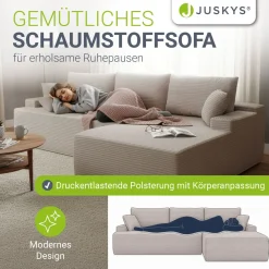 Sofa Coredo mit Cord Bezug & Dekokissen