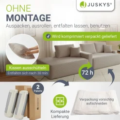 Sofa Coredo mit Cord Bezug & Dekokissen