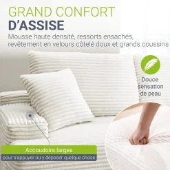 Sofa Coredo mit Cord Bezug & Dekokissen