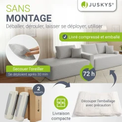 Sofa Coredo mit Cord Bezug & Dekokissen