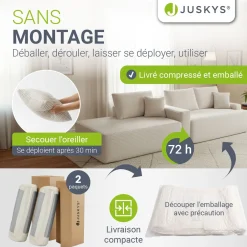 Sofa Coredo mit Cord Bezug & Dekokissen