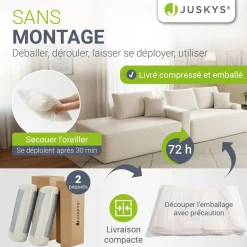 Sofa Coredo mit Cord Bezug & Dekokissen