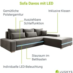 Sofa Davos mit LED