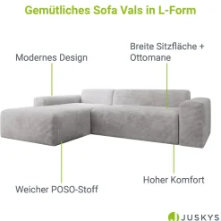 Sofa in L-Form Vals