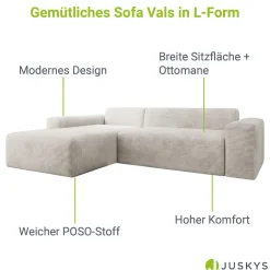 Sofa in L-Form Vals