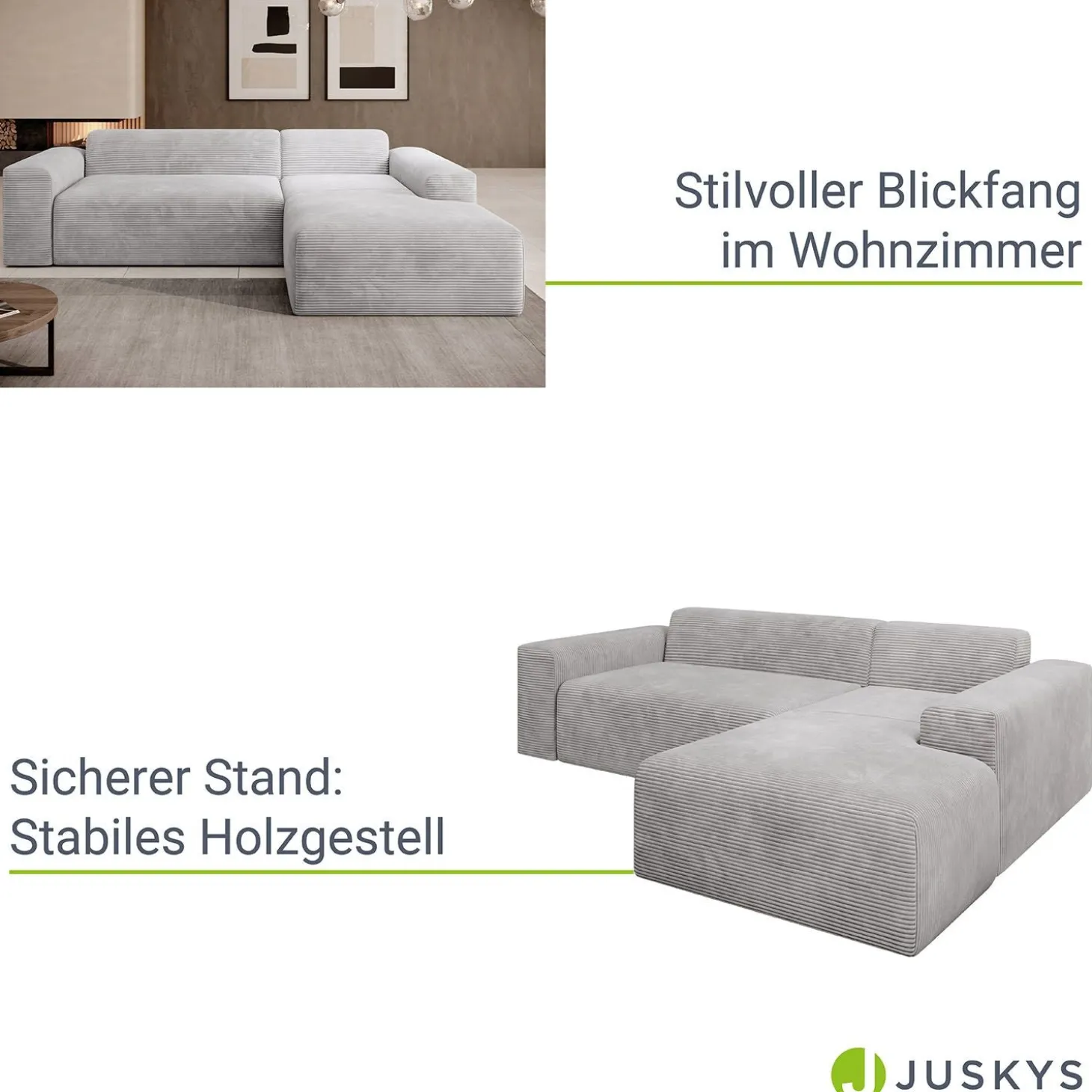 Sofa in L-Form Vals