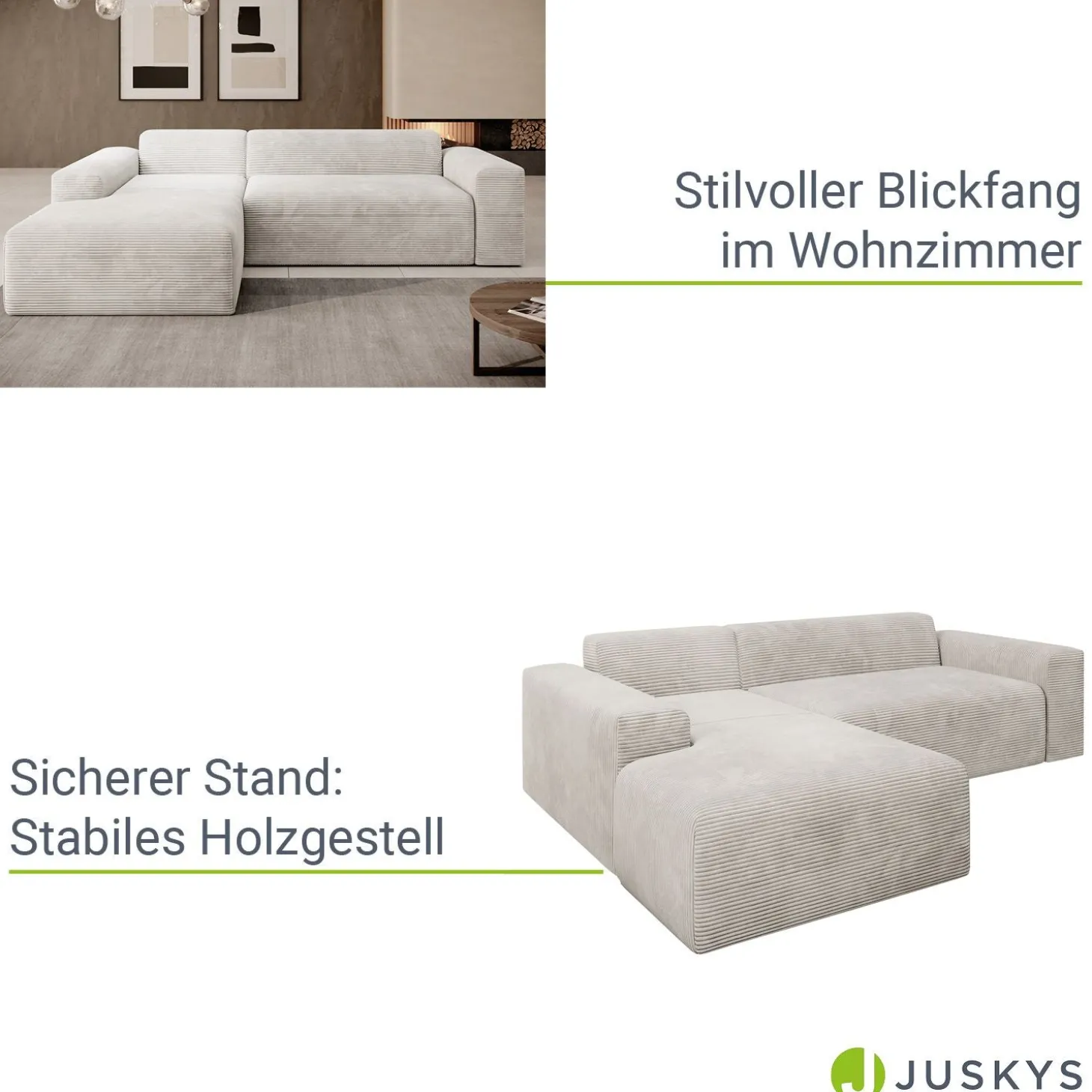 Sofa in L-Form Vals