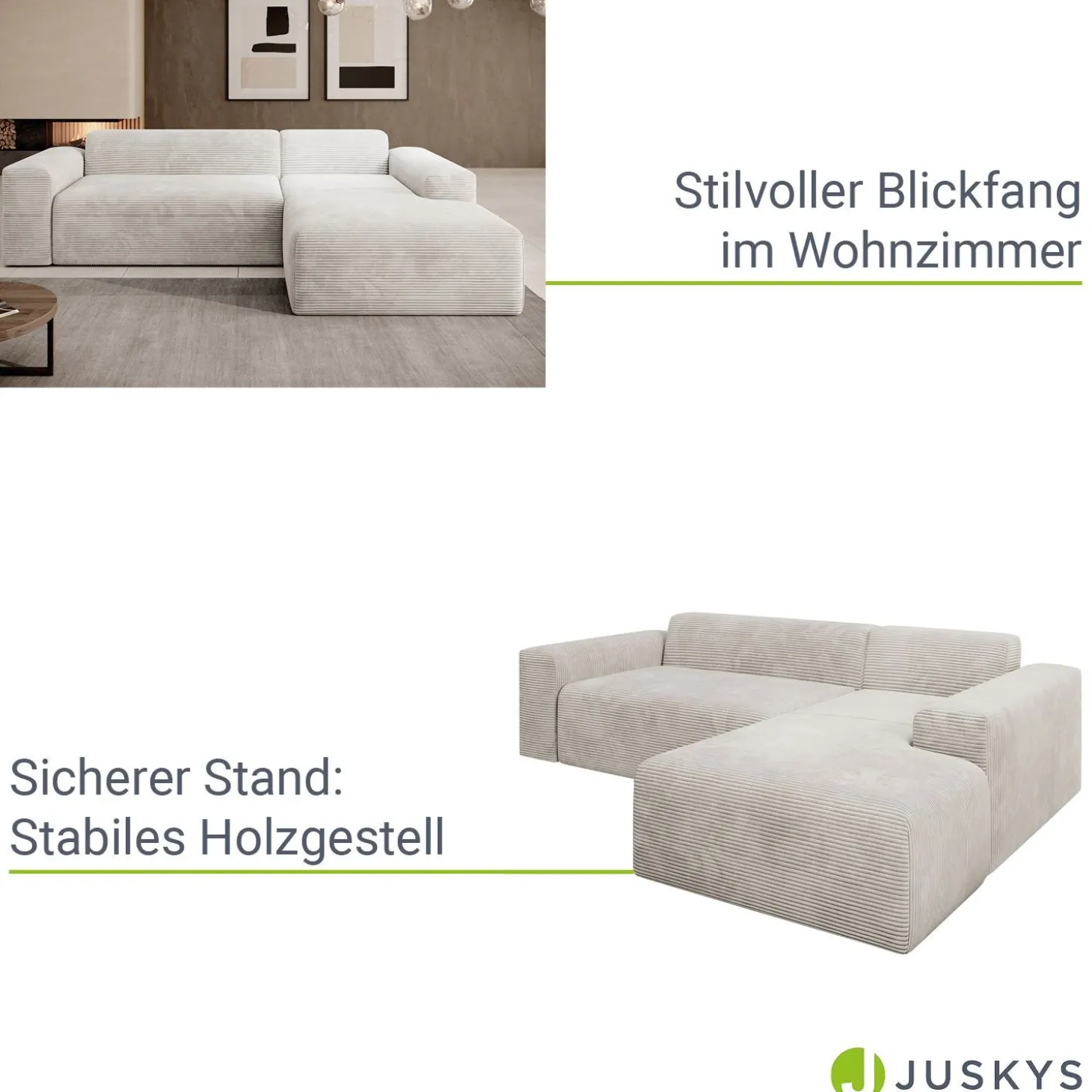 Sofa in L-Form Vals