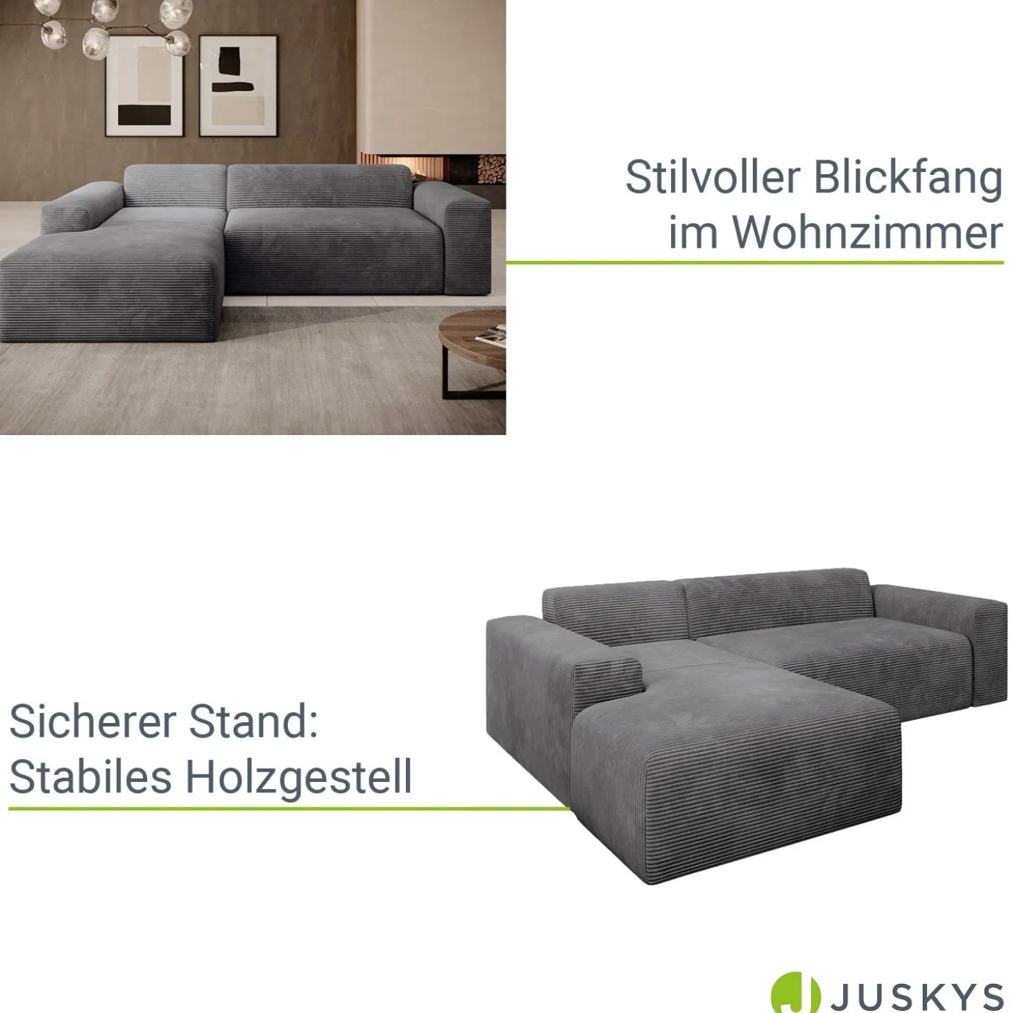 Sofa in L-Form Vals