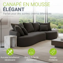 Sofa Tirano mit Ottomane & Dekokissen