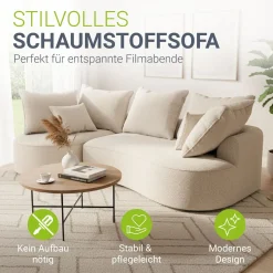 Sofa Tirano mit Ottomane & Dekokissen
