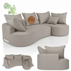 Sofa Tirano mit Ottomane & Dekokissen