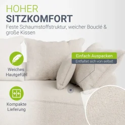 Sofa Tirano mit Ottomane & Dekokissen
