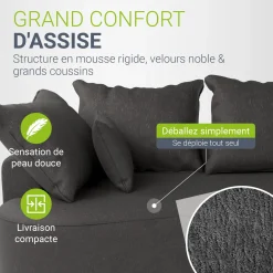 Sofa Tirano mit Ottomane & Dekokissen