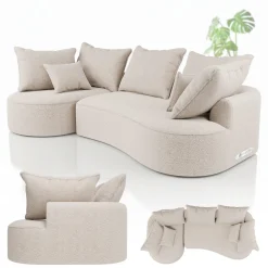 Sofa Tirano mit Ottomane & Dekokissen