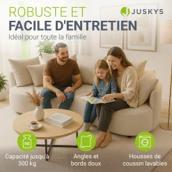 Sofa Tirano mit Ottomane & Dekokissen