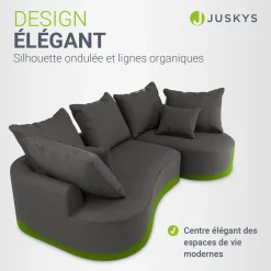 Sofa Tirano mit Ottomane & Dekokissen