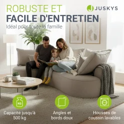 Sofa Tirano mit Ottomane & Dekokissen