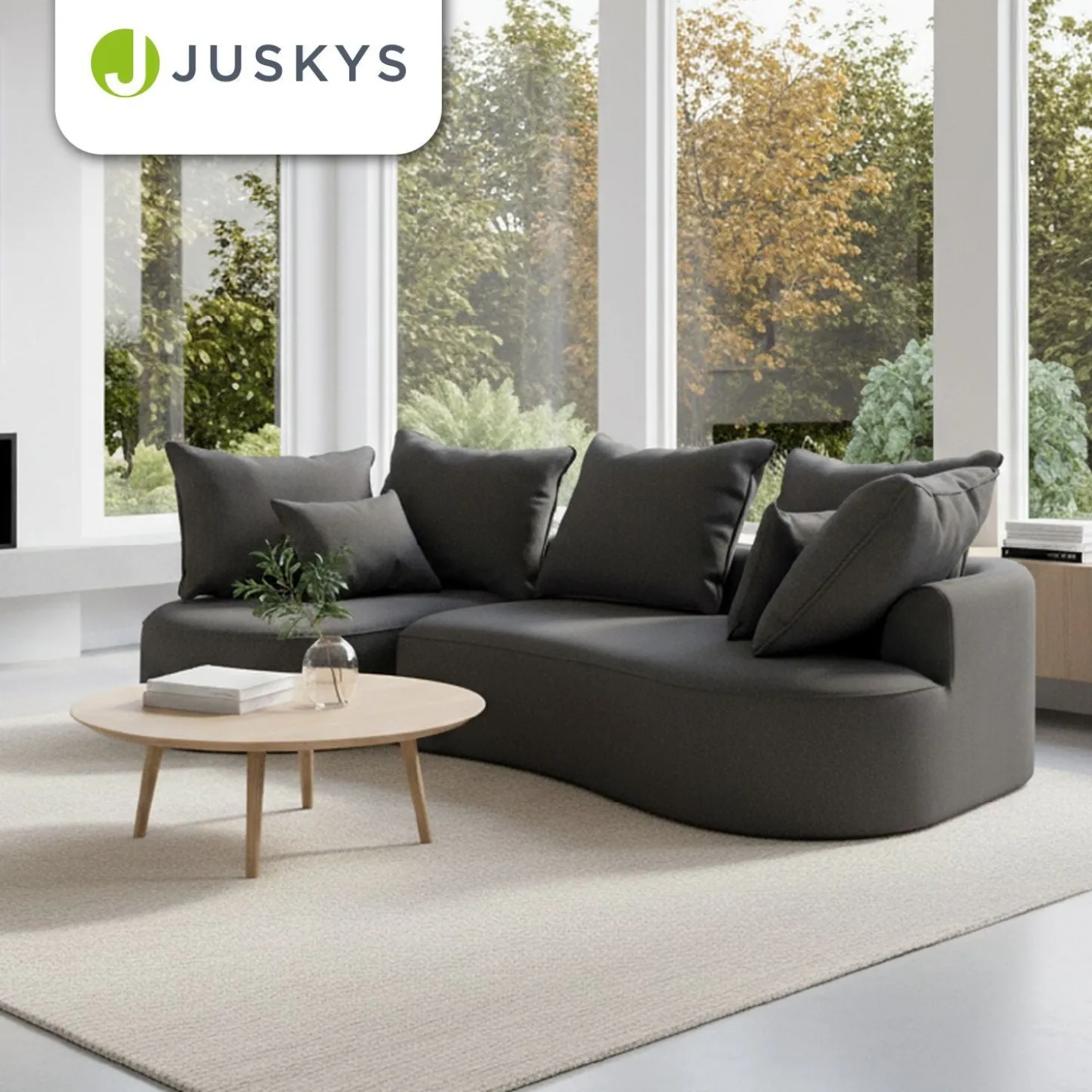 Sofa Tirano mit Ottomane & Dekokissen
