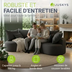 Sofa Tirano mit Ottomane & Dekokissen