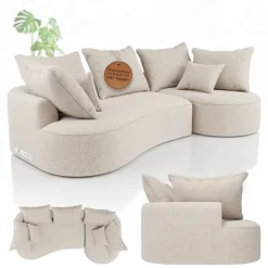 Sofa Tirano mit Ottomane & Dekokissen