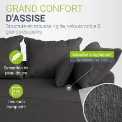 Sofa Tirano mit Ottomane & Dekokissen