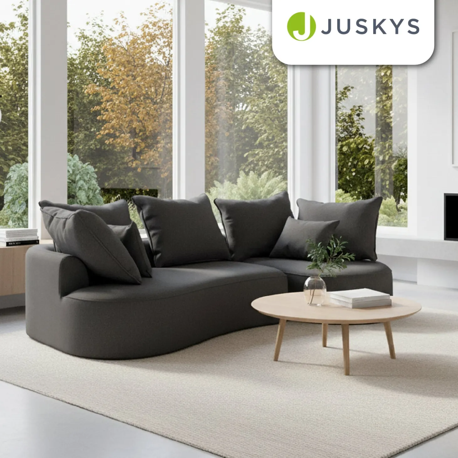 Sofa Tirano mit Ottomane & Dekokissen