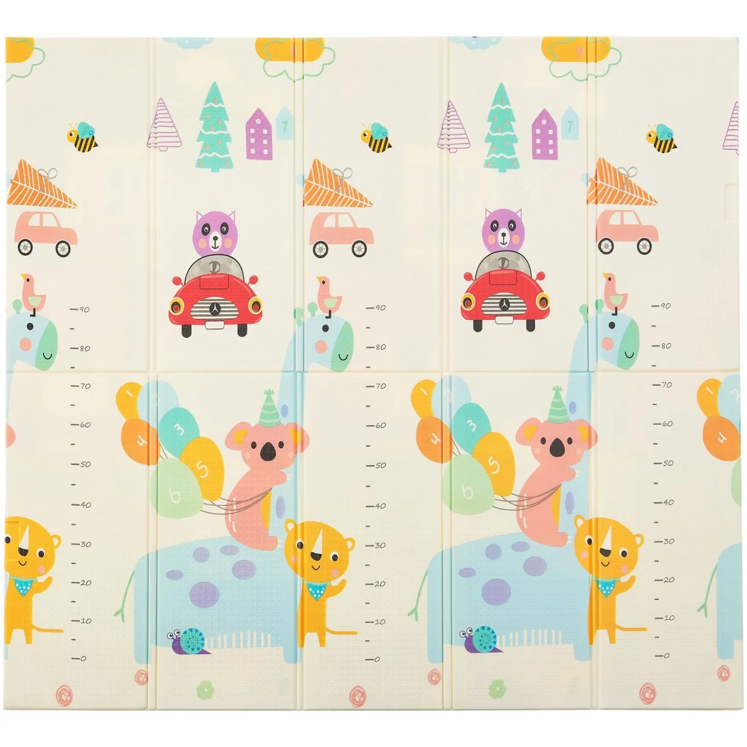 Spielmatte 180 x 200 cm mit diversen Tiermotiven