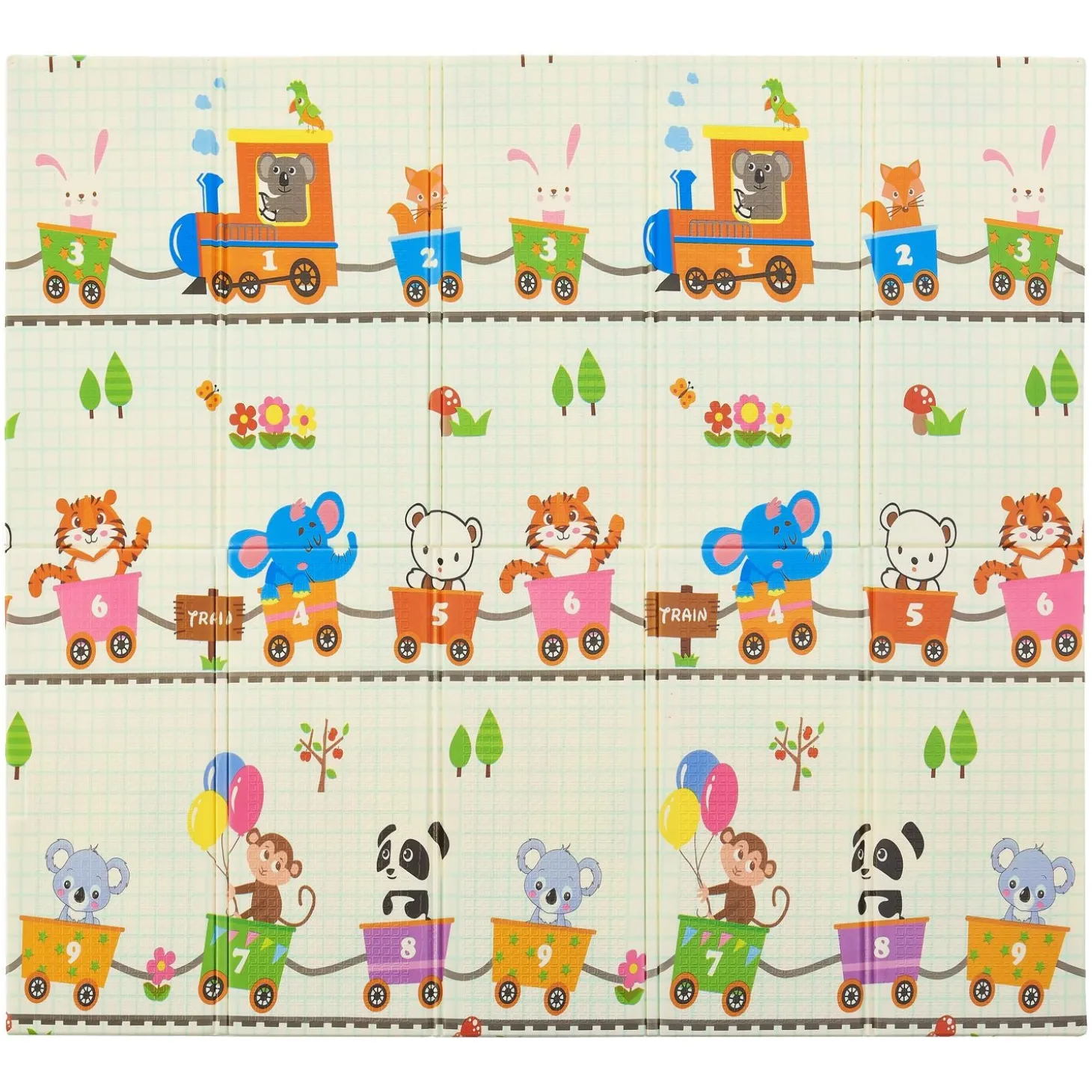 Spielmatte 180 x 200 cm mit diversen Tiermotiven