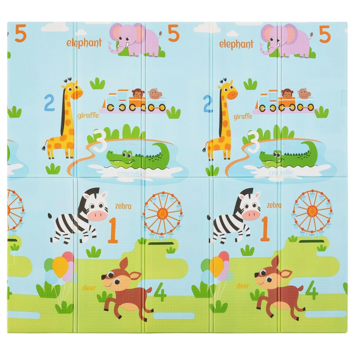 Spielmatte 180 x 200 cm mit diversen Tiermotiven