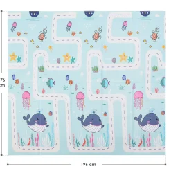 Spielmatte 180 x 200 cm mit diversen Tiermotiven