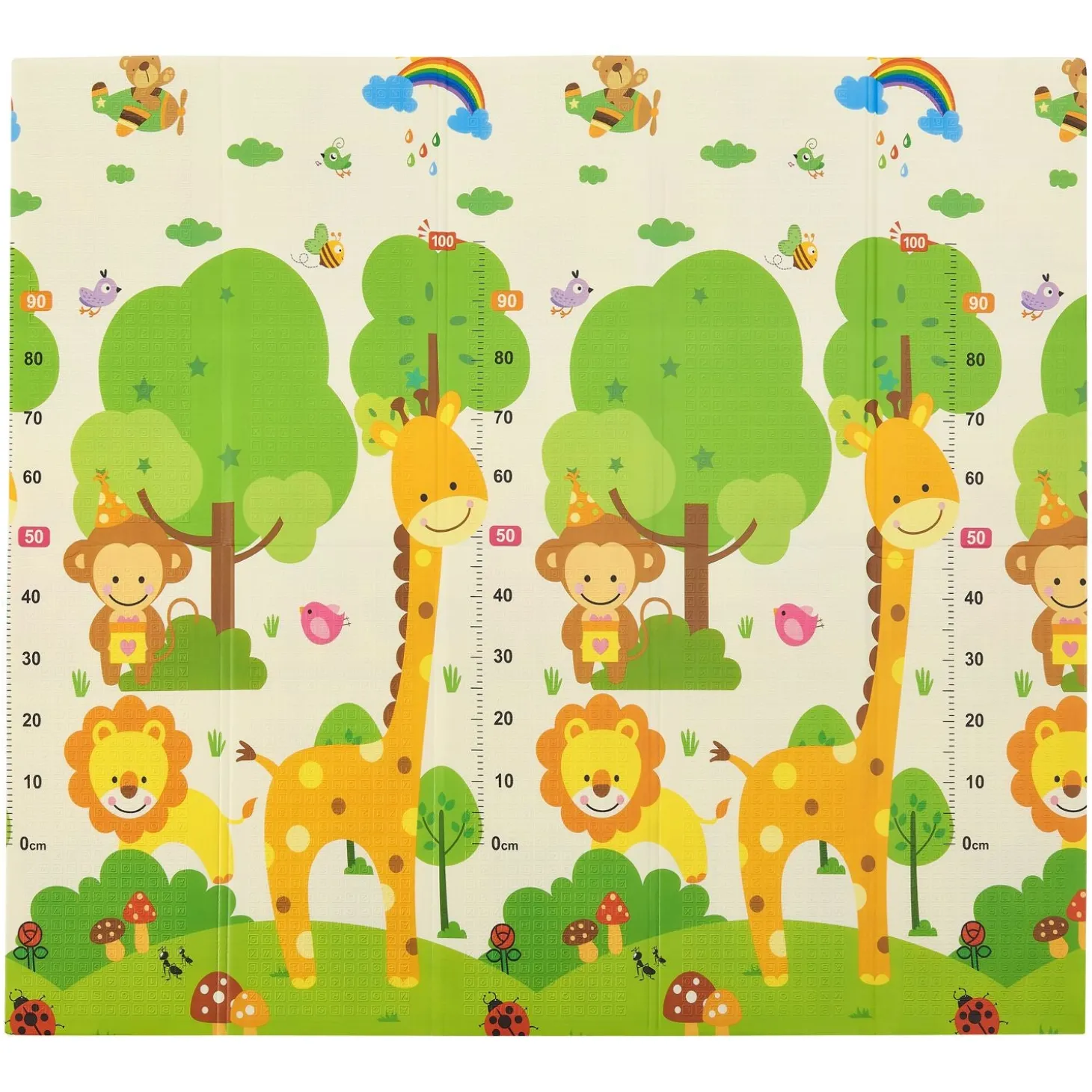 Spielmatte 180 x 200 cm mit diversen Tiermotiven