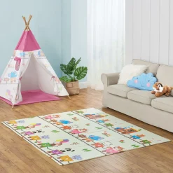 Spielmatte 180 x 200 cm mit diversen Tiermotiven