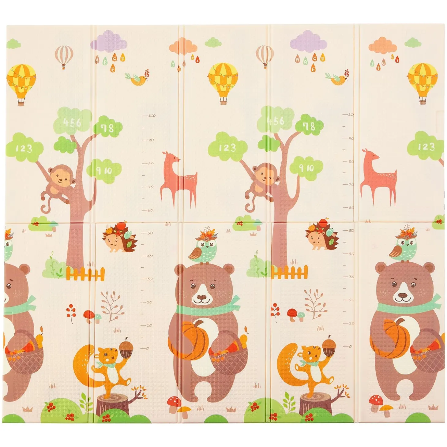 Spielmatte 180 x 200 cm mit diversen Tiermotiven