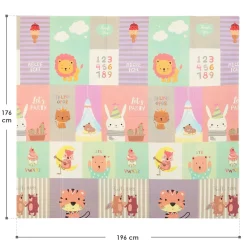 Spielmatte 180 x 200 cm mit diversen Tiermotiven