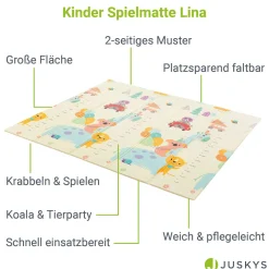 Spielmatte 180 x 200 cm mit diversen Tiermotiven
