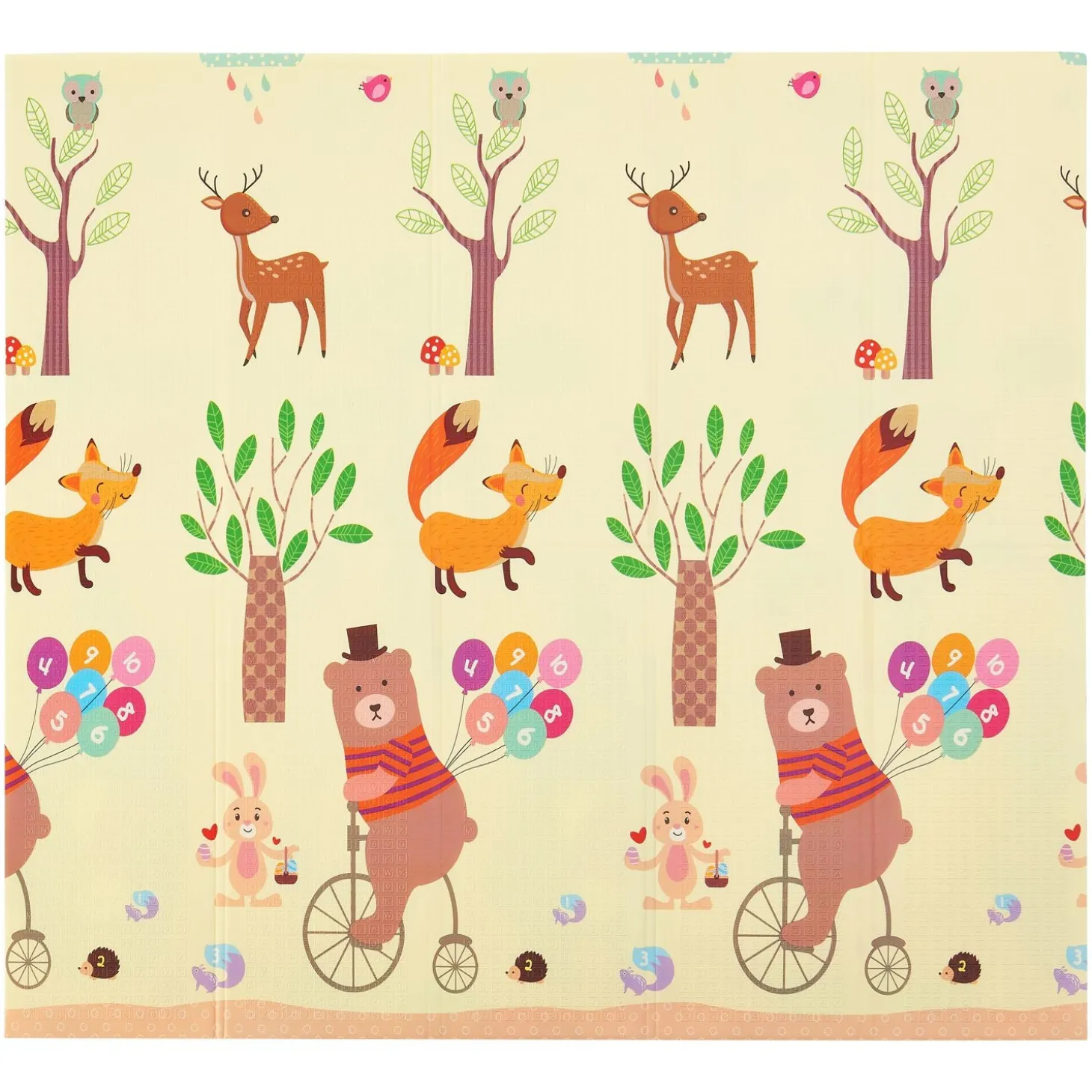 Spielmatte 180 x 200 cm mit diversen Tiermotiven