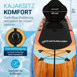 Stand Up Paddling Board mit Kajaksitz