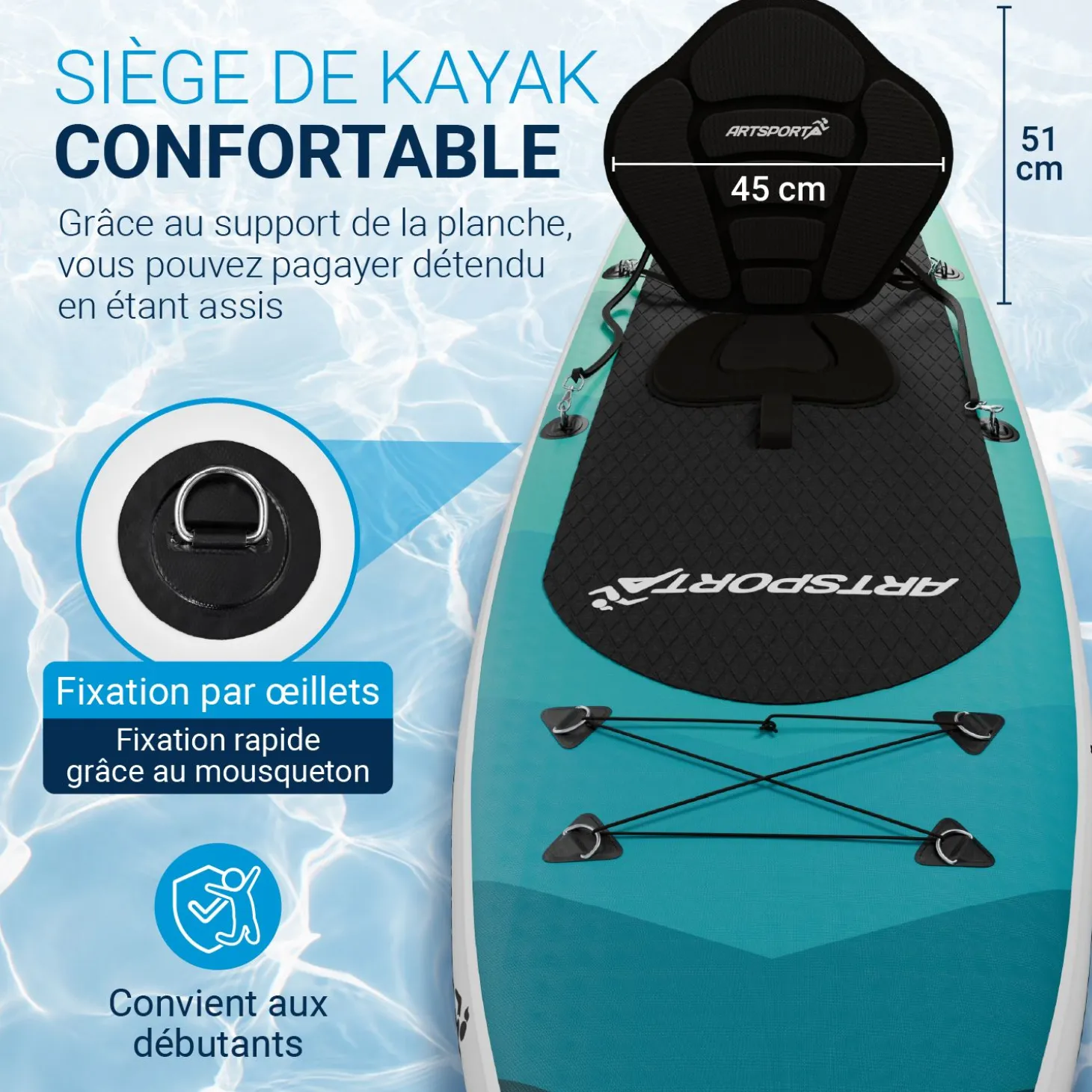 Stand Up Paddling Board mit Kajaksitz