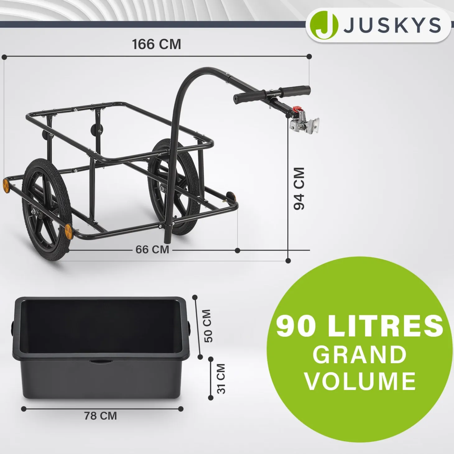 Transportanhänger / Fahrradanhänger 90 Liter