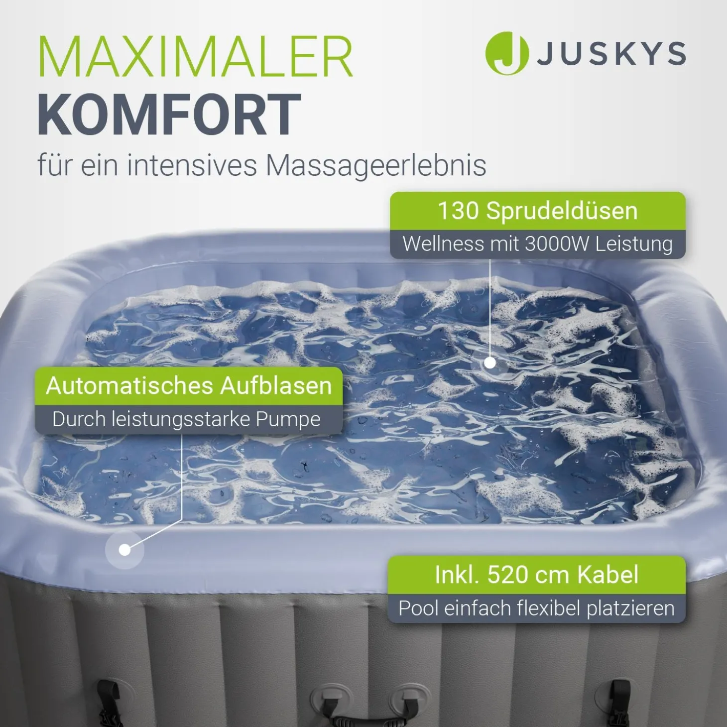 Whirlpool aufblasbar für 4-6 Personen