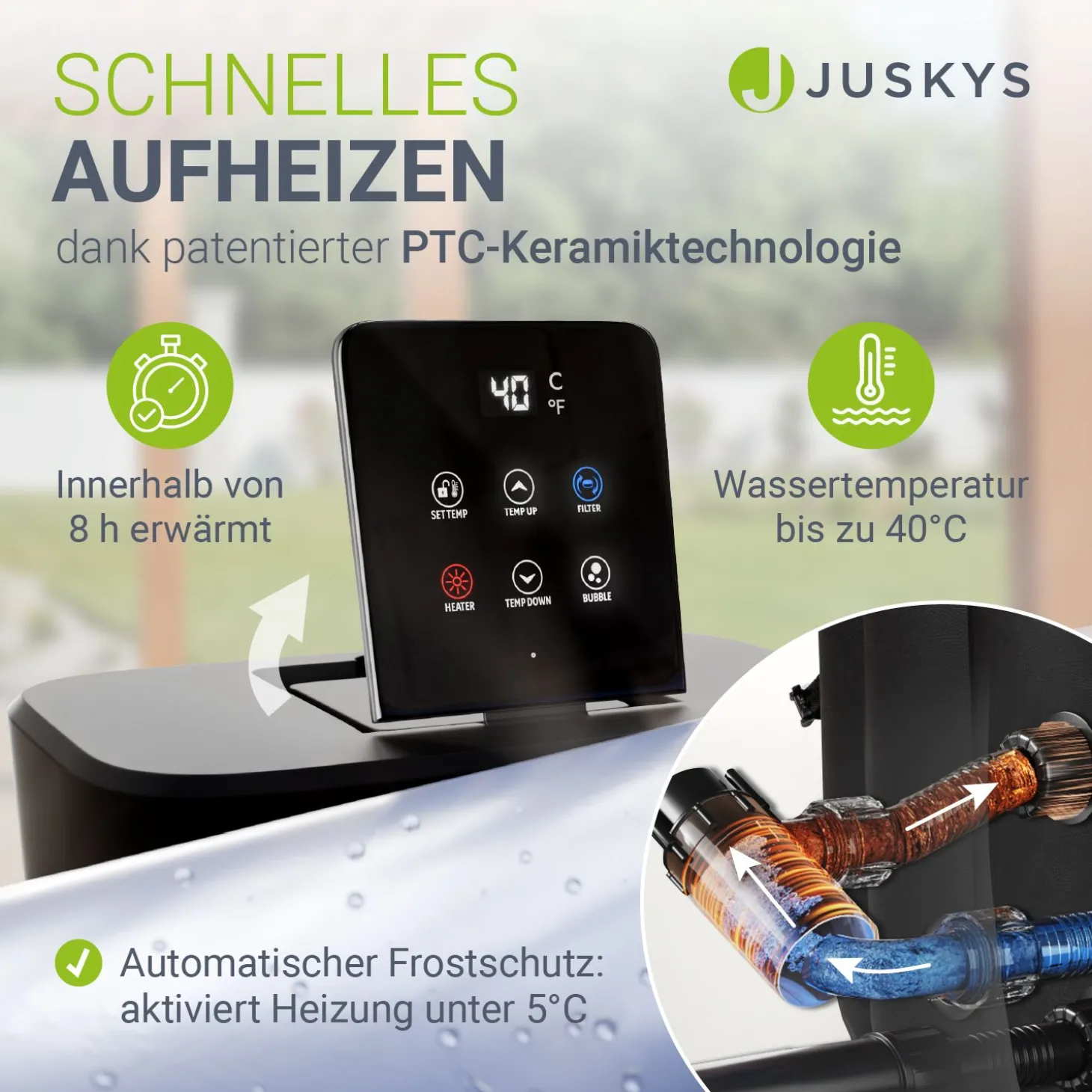 Whirlpool aufblasbar für 4-6 Personen