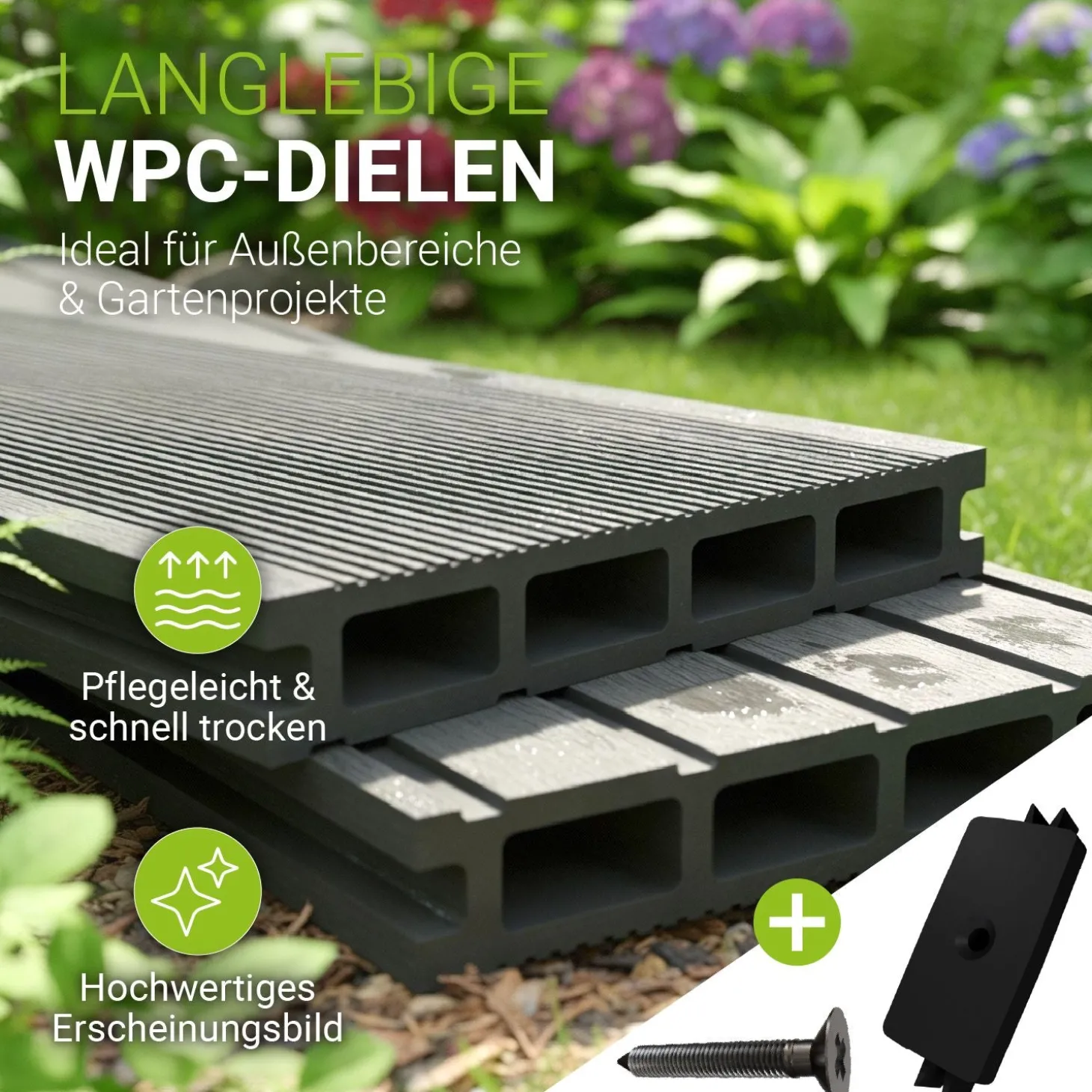 WPC Terrassendielen in Grau