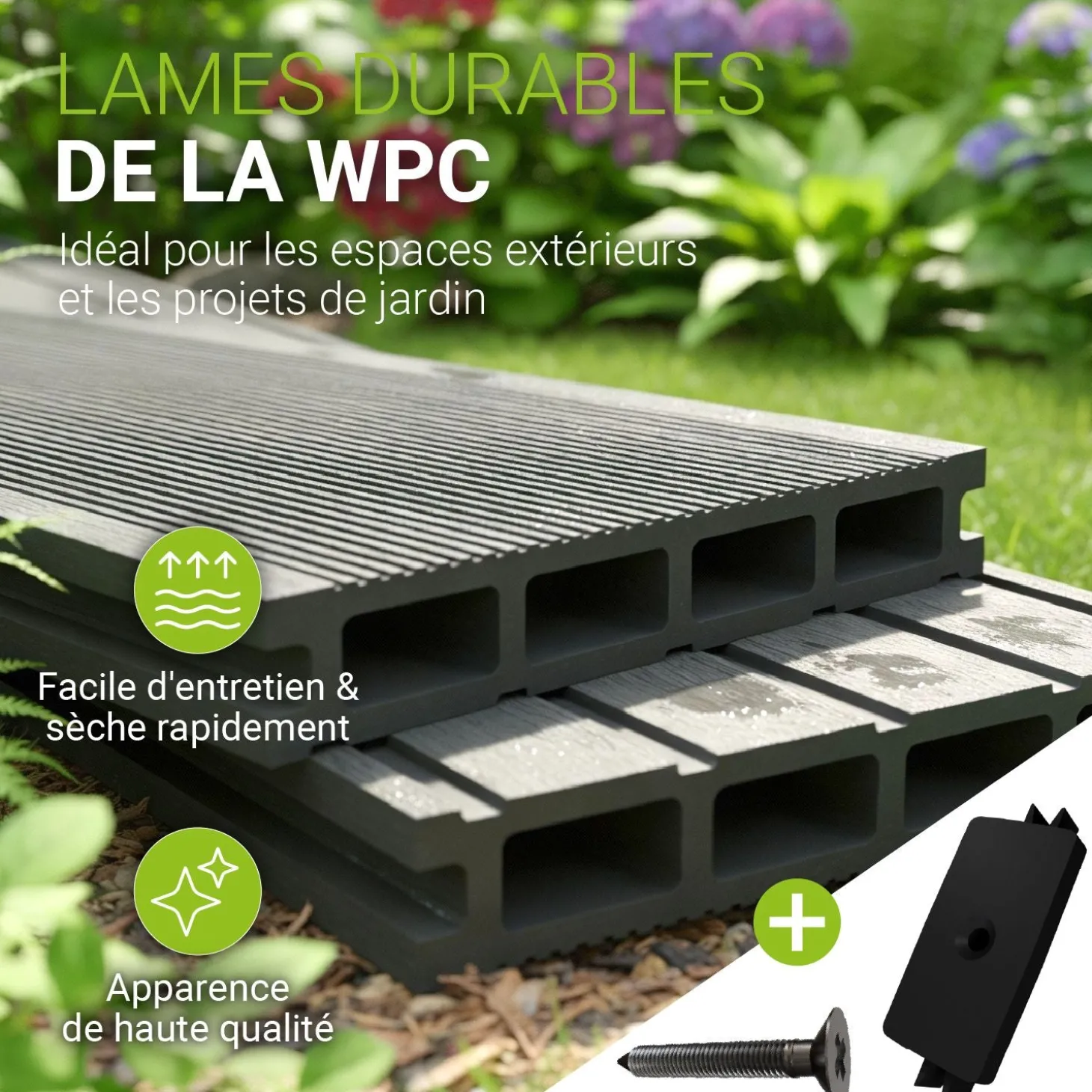 WPC Terrassendielen in Grau