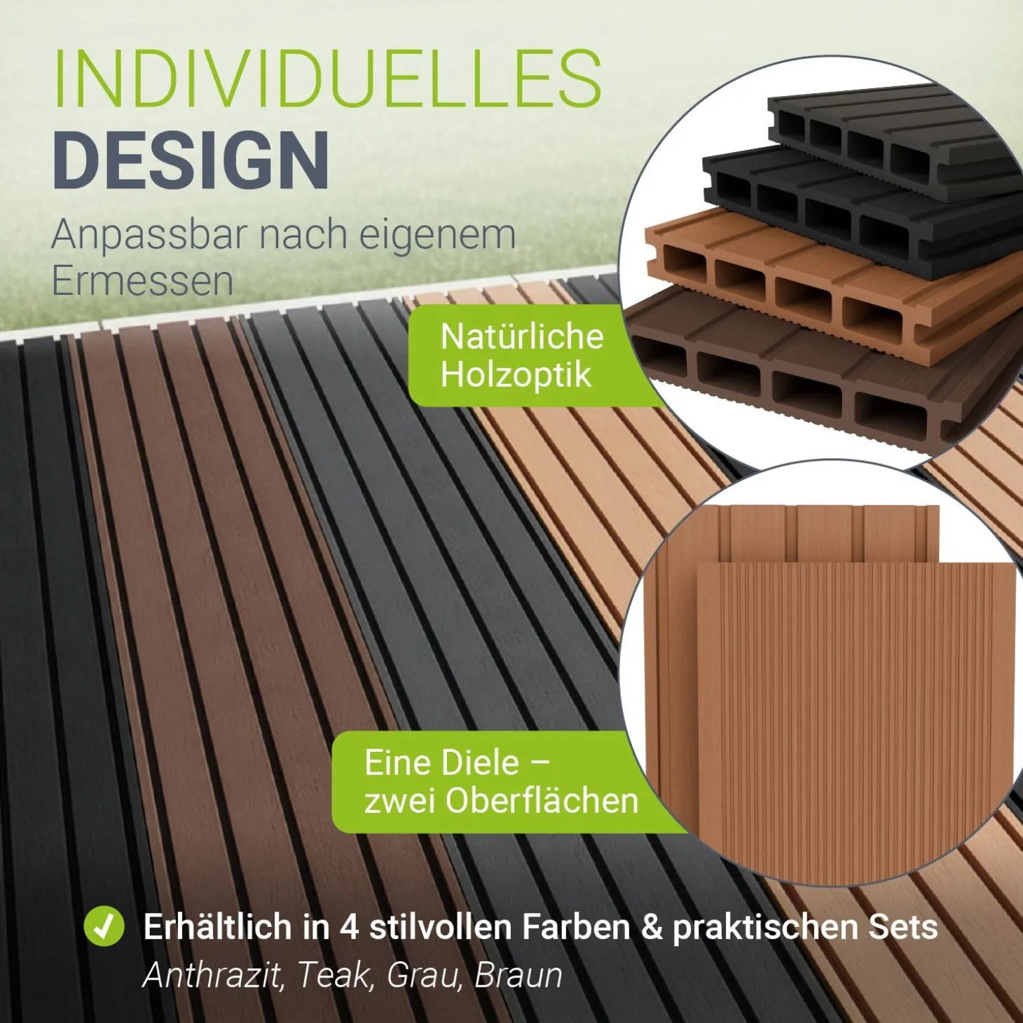 WPC Terrassendielen in Teak