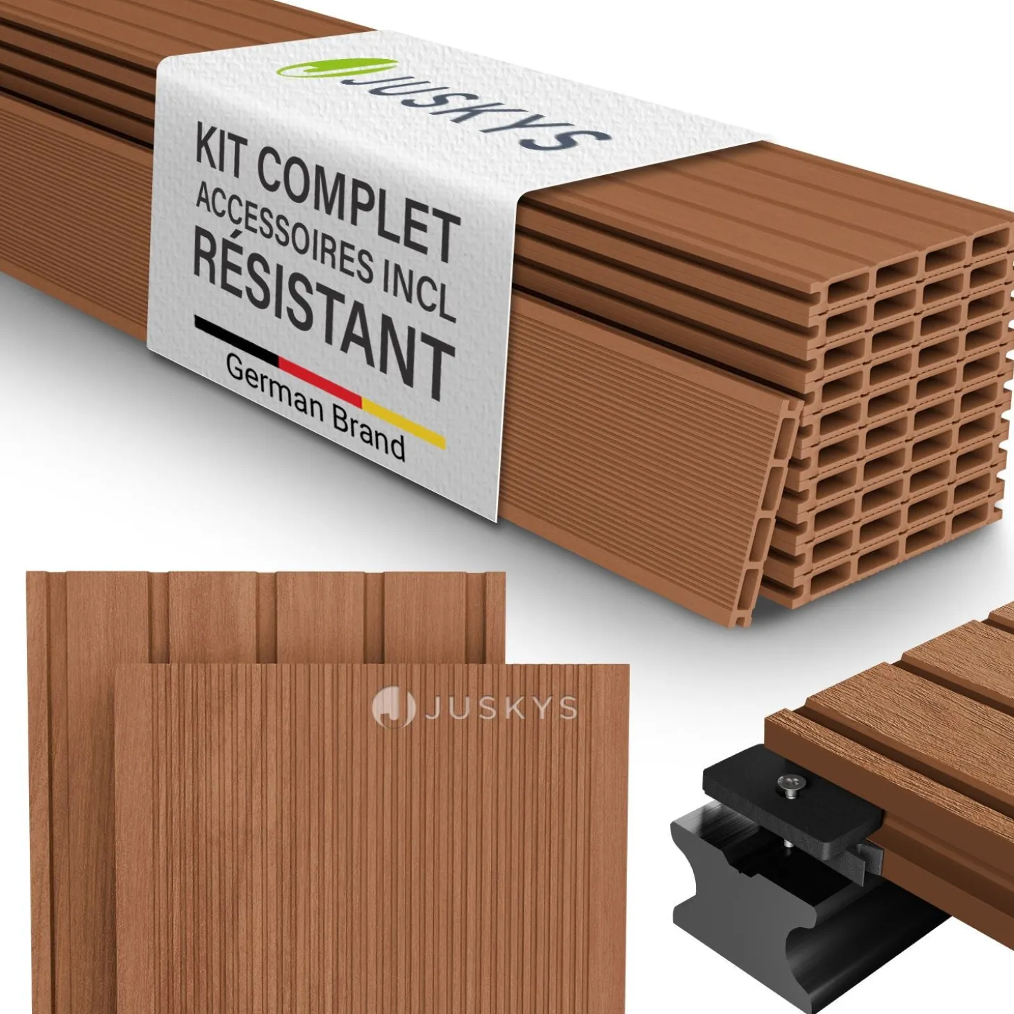 WPC Terrassendielen in Teak