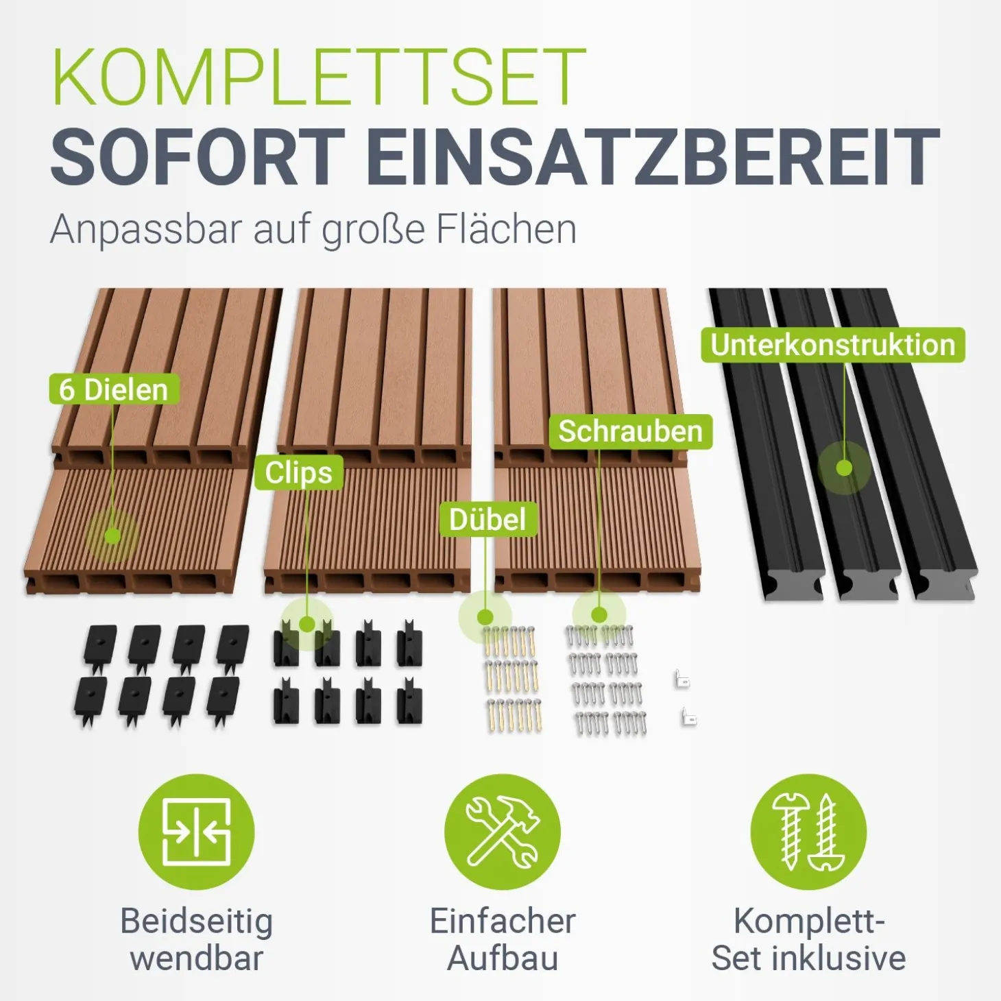 WPC Terrassendielen in Teak